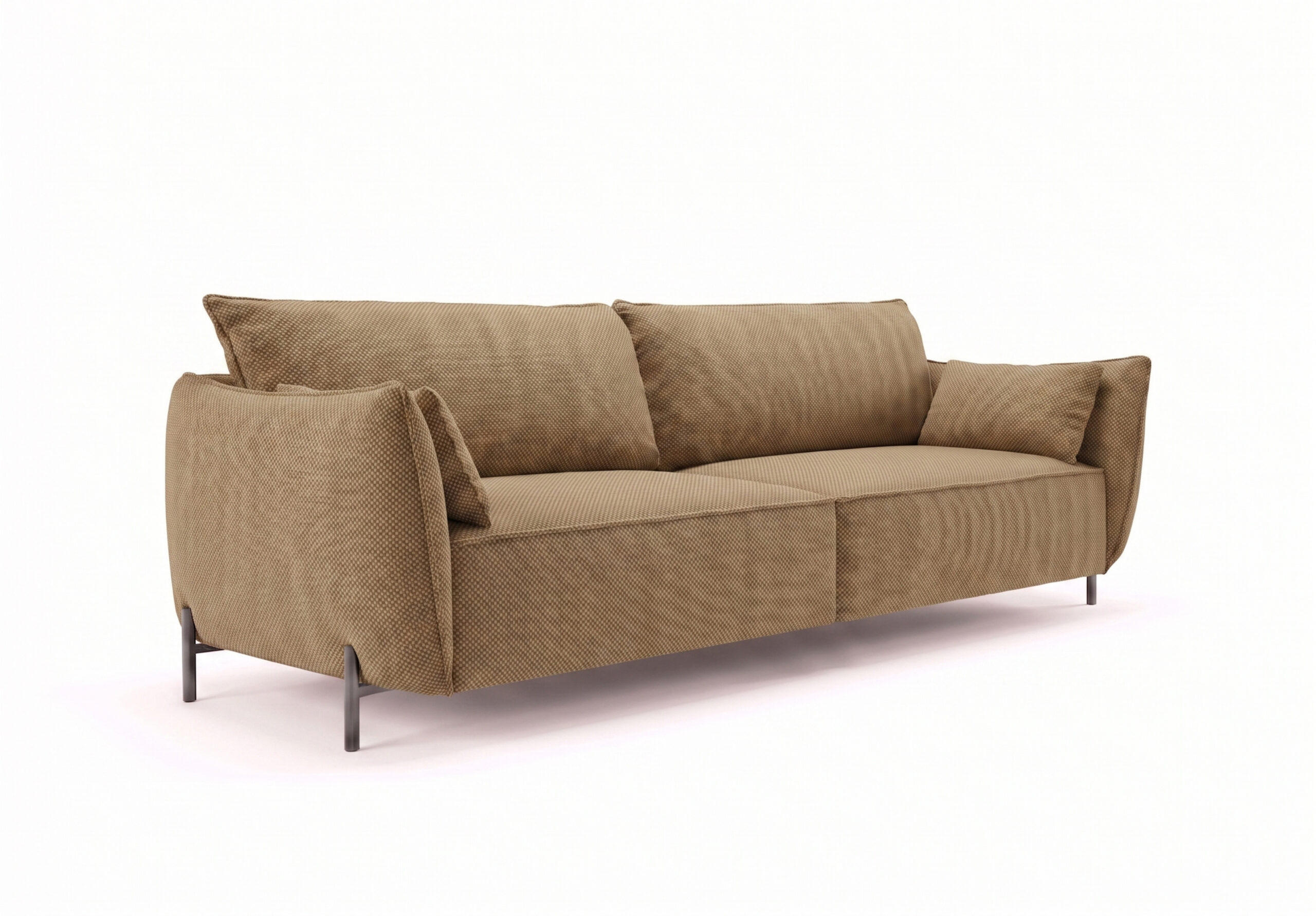SOFA 3-Sitzer für Terrasse und Garten, Stoff Sunlight, Toffee, SUNMEE - Braun, Holz (188/90/95cm) - Kaiser Möbel