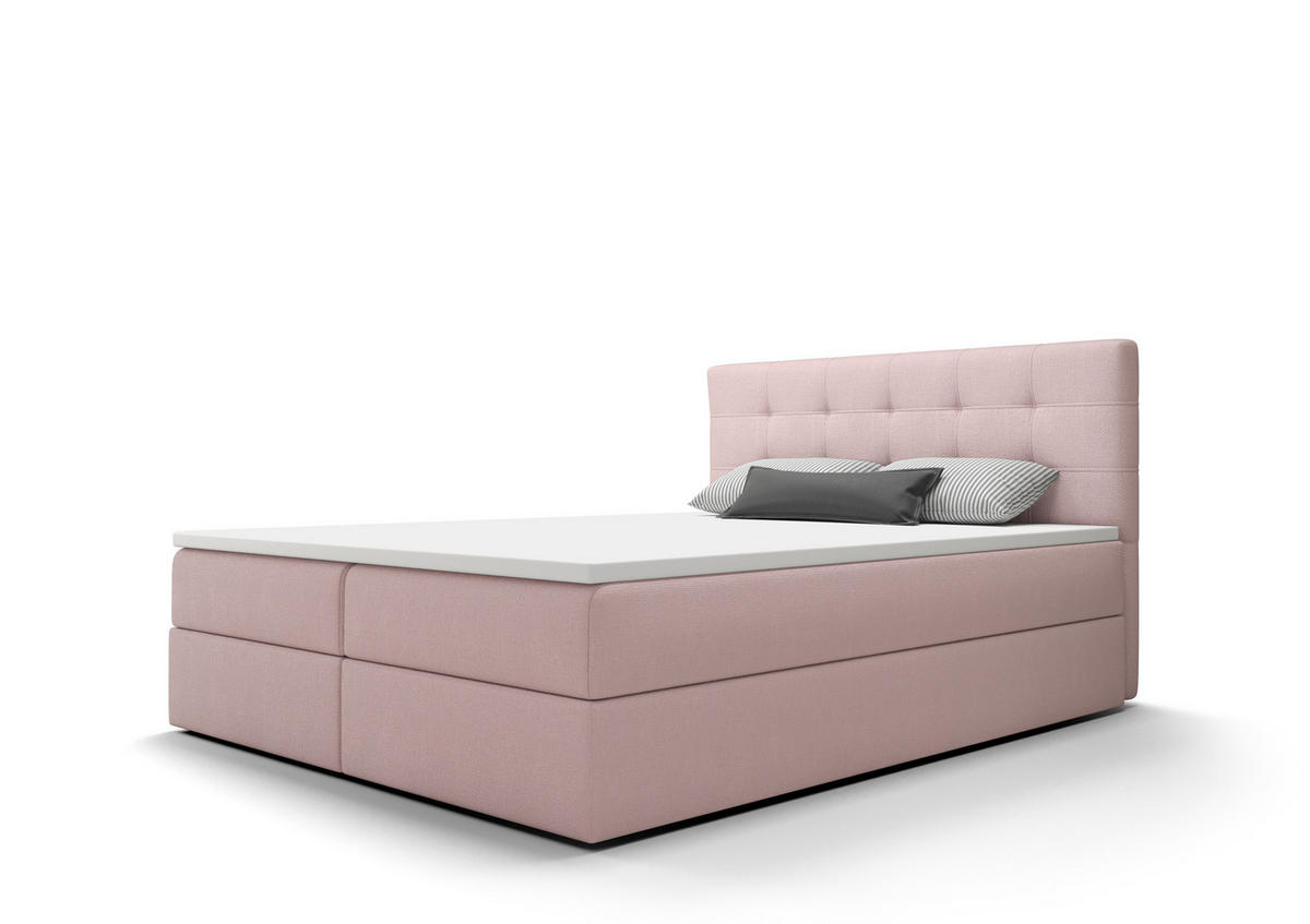 BOXBETT FADO 2 180x200, mit Matratze H3 und Topper, Cosmic 14 - Rosa, Holz/Kunststoff (180/200cm) - Bedante