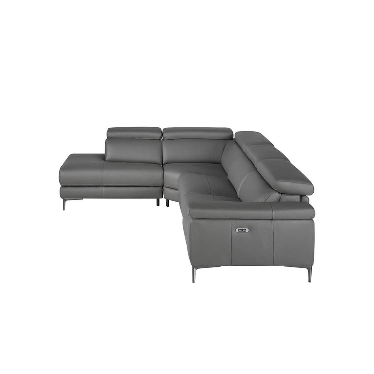ECKSOFA Dunkelgrau Schwarz 295/232/97 cm - Dunkelgrau/Schwarz, Leder (295/232cm) - ANGEL CERDA
