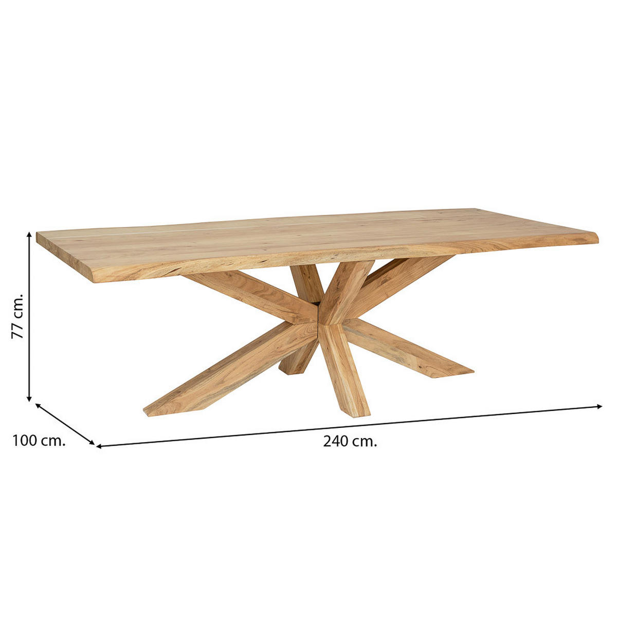 ESSTISCH aus Holz, 240x100x77cm - Braun, Holz (100/240/77cm) - Wanderlust