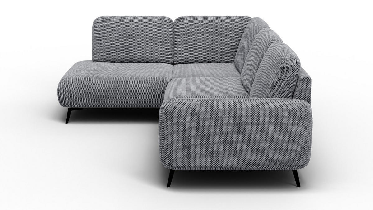 ECKSOFA FEBE 5-Sitzer links, grau - Schwarz/Grau, Holz/Textil (271/190cm) - Courtois Laville
