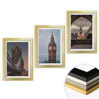 WANDBILDER 3er Set - 20x30 cm Goldrahmen - London Bridge Big Ben Uhr - Goldfarben, Kunststoff (20/30cm) - ArtPrintCave