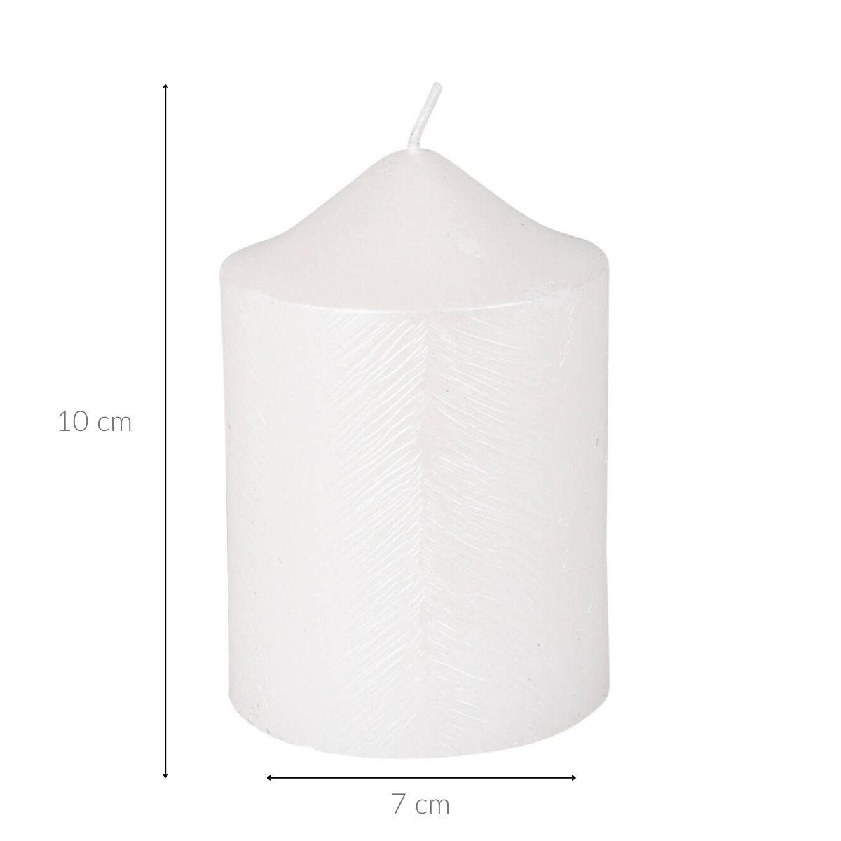 DEKORATIVE KERZE Metallmuster 7/10 cm - Weiß, Paraffin (7/10/7cm) - Home Styling Collection