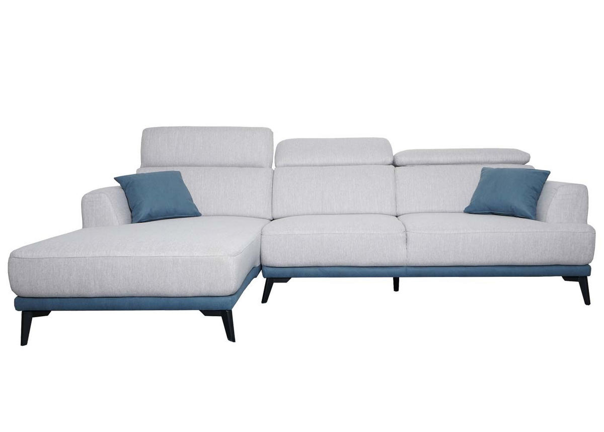 SOFA L-FORM Hellgrau - Hellgrau, Textil (277/170cm) - MCW