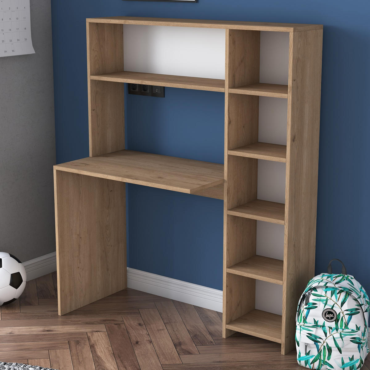 SCHREIBTISCH Haham Eiche - Eichefarben, Holzwerkstoff (40/113.2/141.8cm) - Habitat Garten