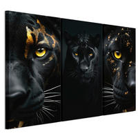 LEINWANDBILD Panther 3-tlg. 120x80 cm - Multicolor, Holz (120/80cm) - LUMASOUL