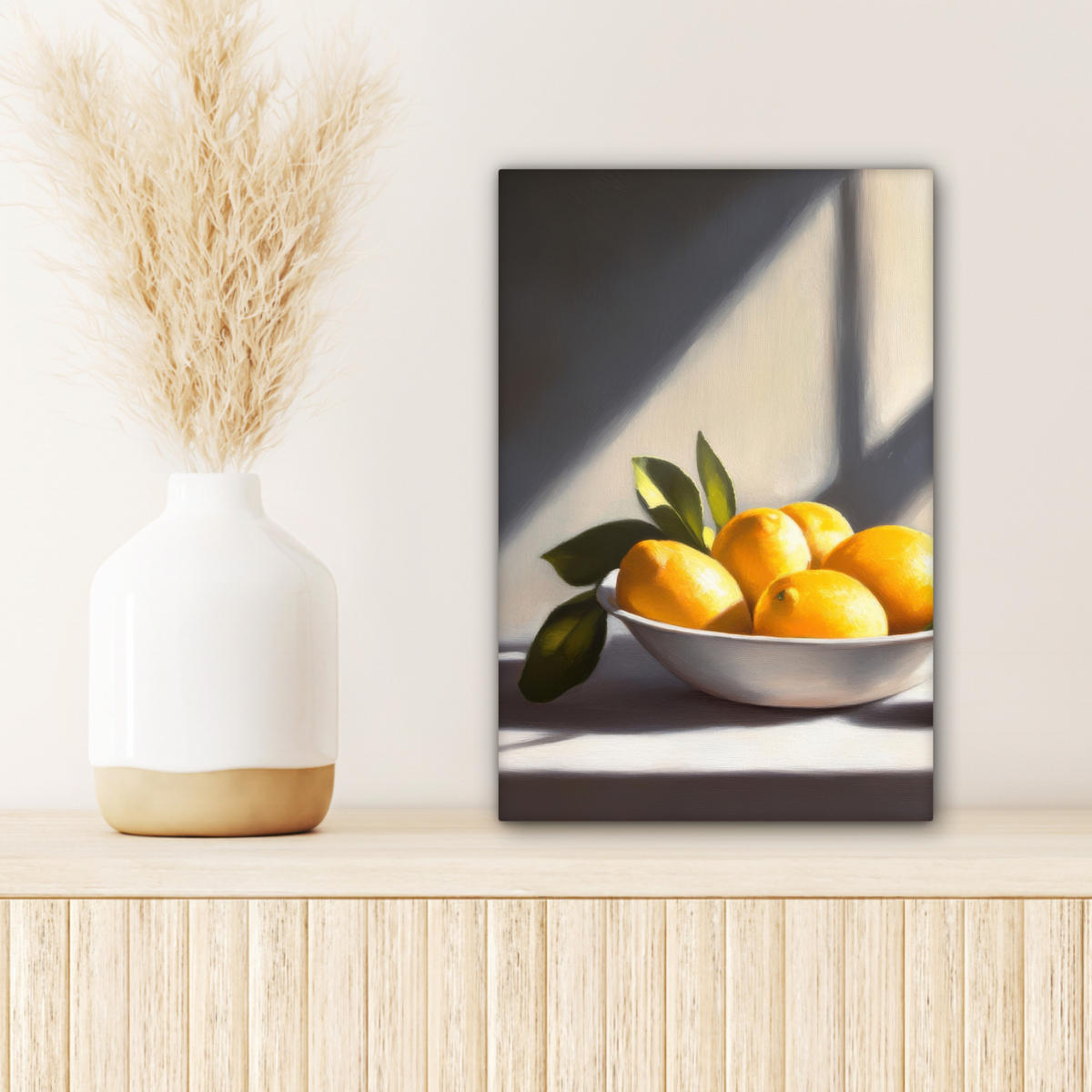 LEINWANDBILD Zitronen - Stilleben - Gelb 20x30 cm - Gelb, Textil (20/30cm) - MuchoWow