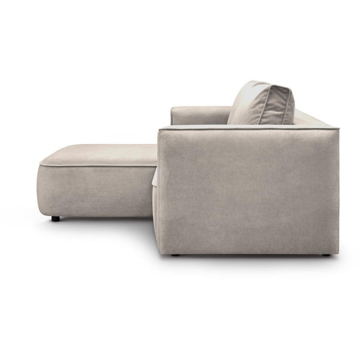 ECKSCHLAFSOFA Carlos beige - Beige/Schwarz, Kunststoff/Textil (265/170cm) - Beautysofa