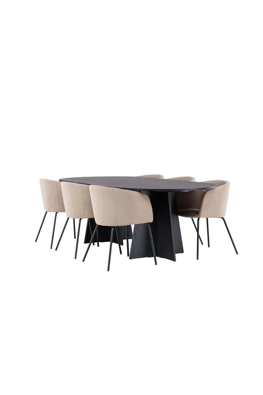 TISCHGRUPPE Schwarz - Schwarz, Holzwerkstoff (115/75/230cm) - ebuy24