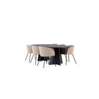 TISCHGRUPPE Schwarz - Schwarz, Holzwerkstoff (115/75/230cm) - ebuy24