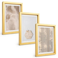 BILDER SET 3er Set - 20x30 cm Goldrahmen - Subtile Texturen, Boho-Natur - Goldfarben, Kunststoff (20/30cm) - TULUP