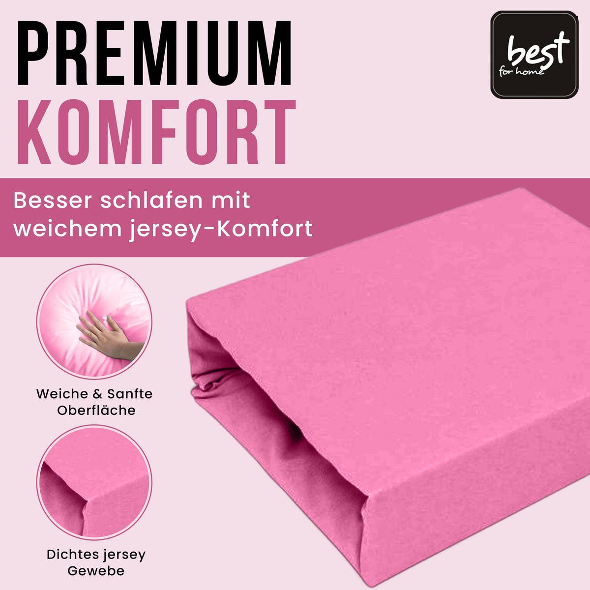 SPANNBETTLAKEN 140/200 cm, Jersey Elastisch 100 % Baumwolle Rosa - Pink, Textil (140/200cm) - Best For Home