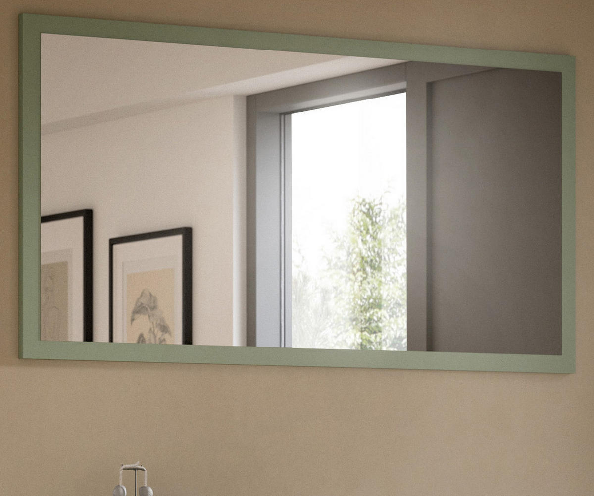 WANDSPIEGEL grün 106 x 55 cm, Garderobenspiegel mit Rahmen - Grün, Glas/Holzwerkstoff (106/55/2cm) - Inn.Furn
