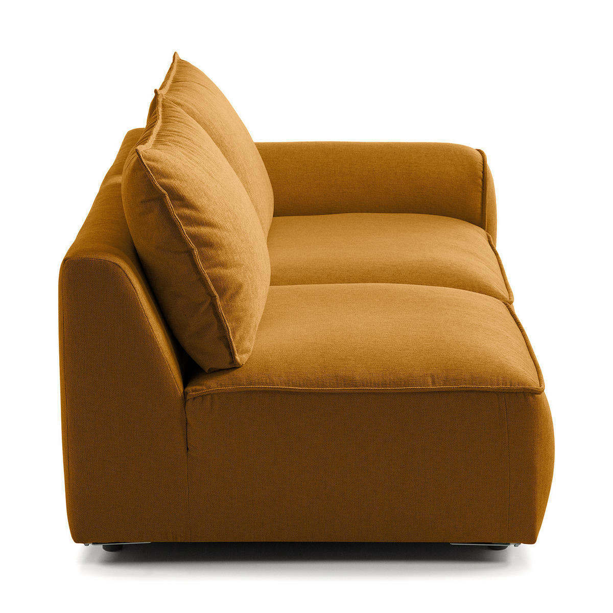 2,5-SITZER SOFA - modular - Gelb/Schwarz, Holz/Kunststoff (189/80/99cm) - home24