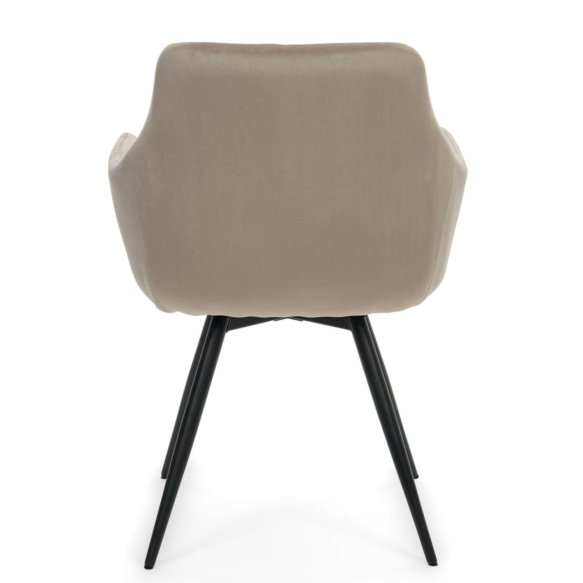 STUHL FANO drehbar gepolsterter mit Steppung - dunkelbeige - Velour - Hellbraun/Beige, Textil/Metall (58/83/59cm) - NEW HOME