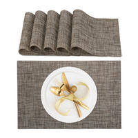 6TLG.TISCHSET - Braun, Kunststoff/Textil (30/45/0.1cm) - Relaxdays