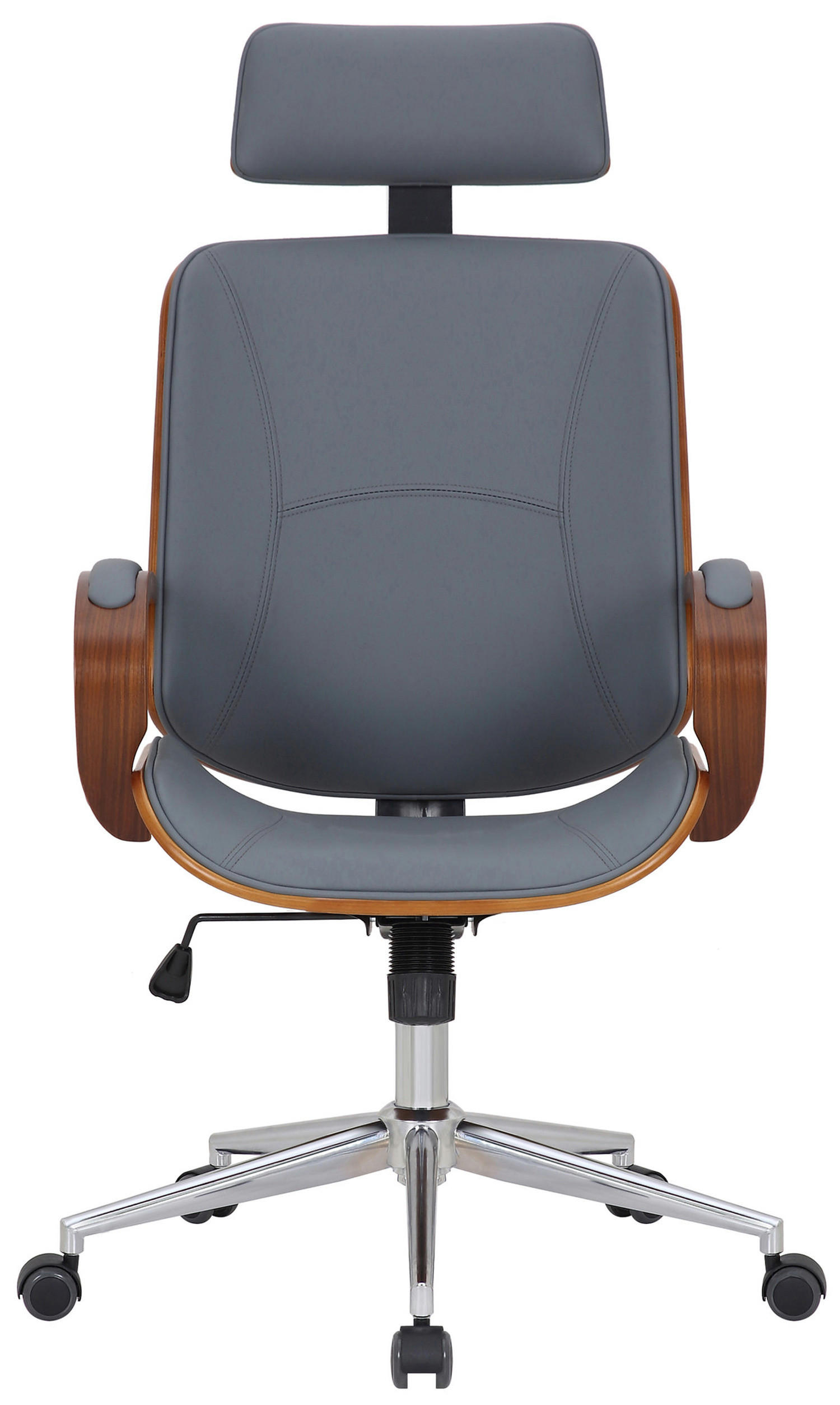 BÜROSTUHL Daytona, Walnuss/Grau - Walnussfarben/Grau, Textil/Metall (70/125/70cm) - TPFLiving