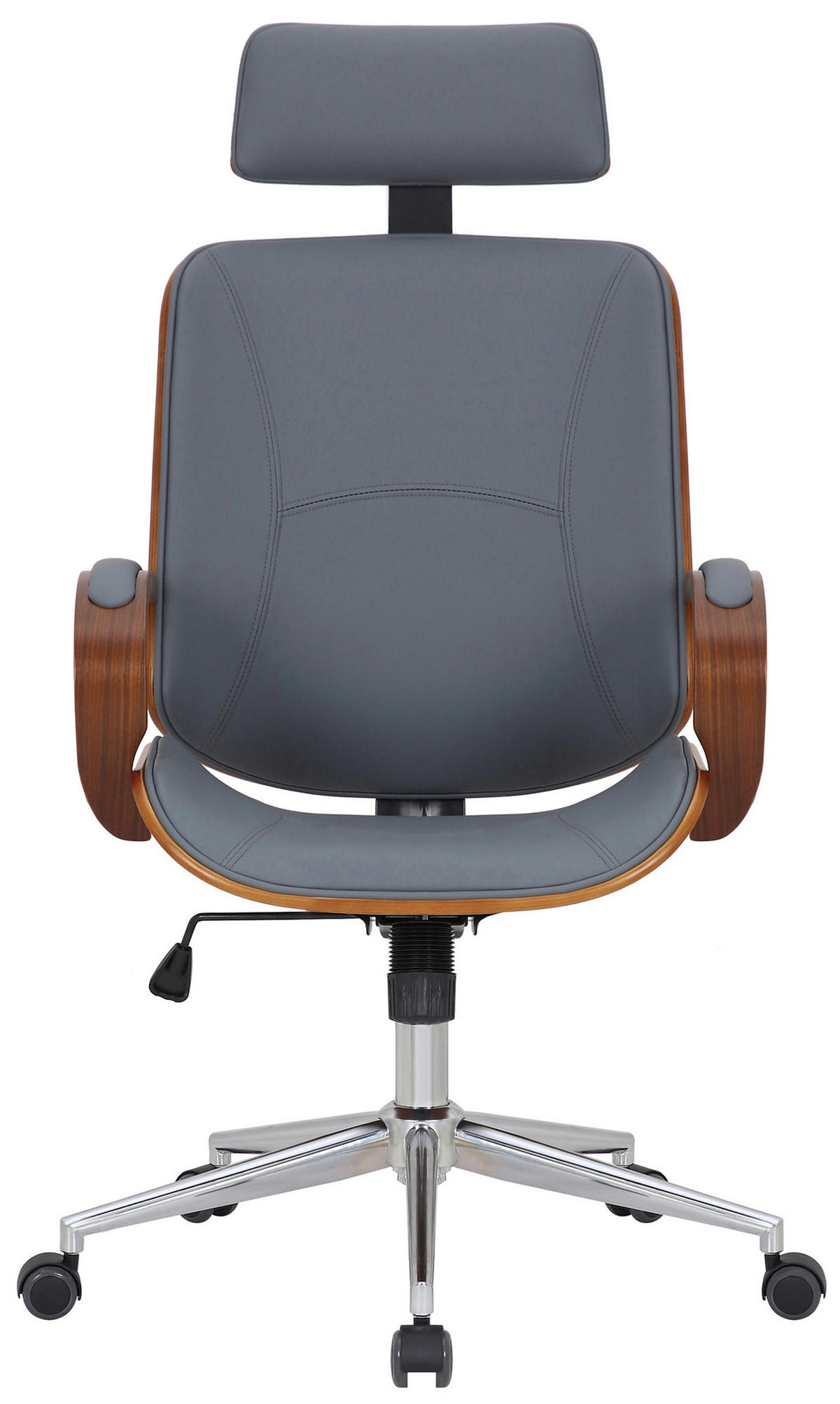 BÜROSTUHL Daytona, Walnuss/Grau - Walnussfarben/Grau, Textil/Metall (70/125/70cm) - TPFLiving
