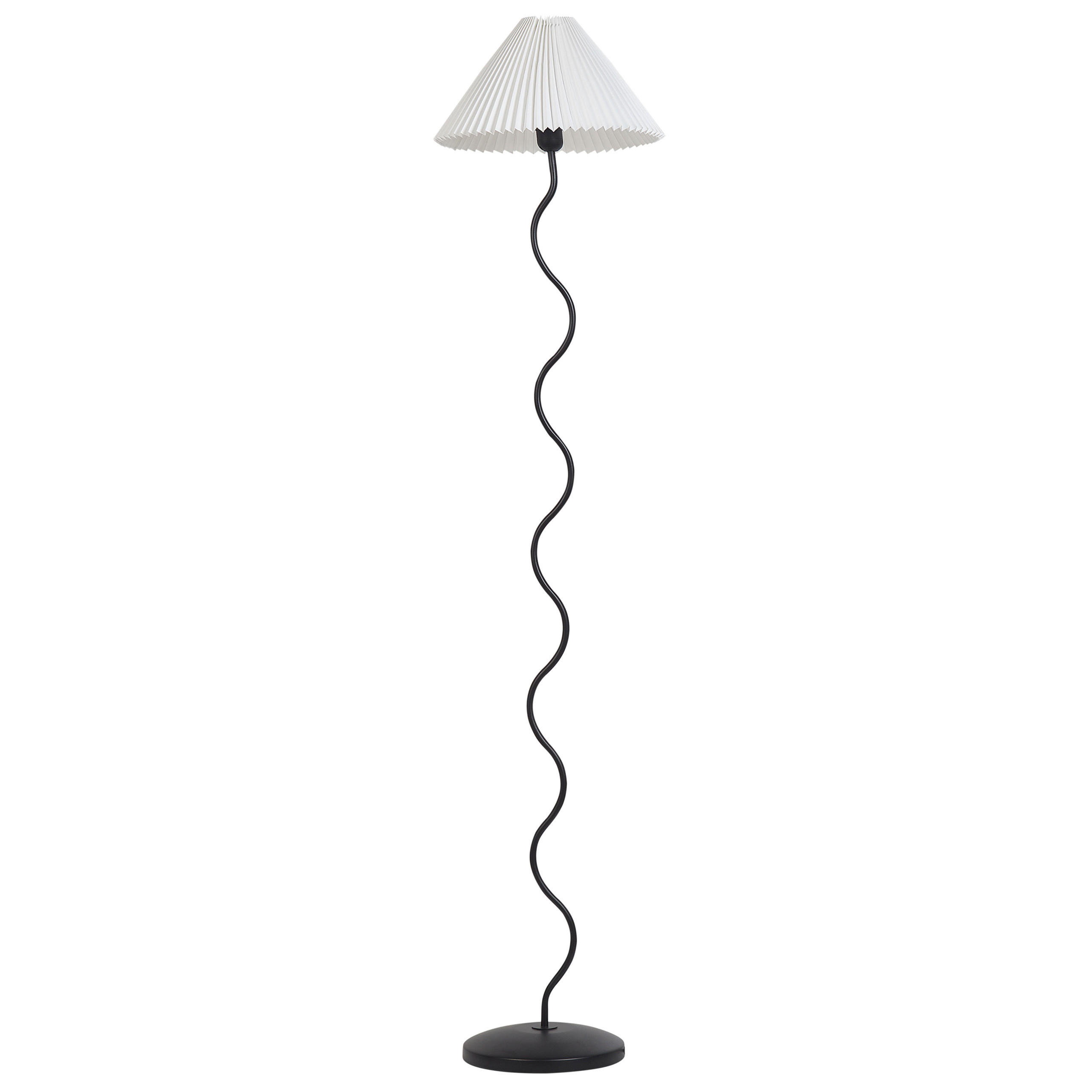 STEHLAMPE Weiß/Schwarz Jikawo - Schwarz/Weiß, Metall (25/25/161cm) - Beliani
