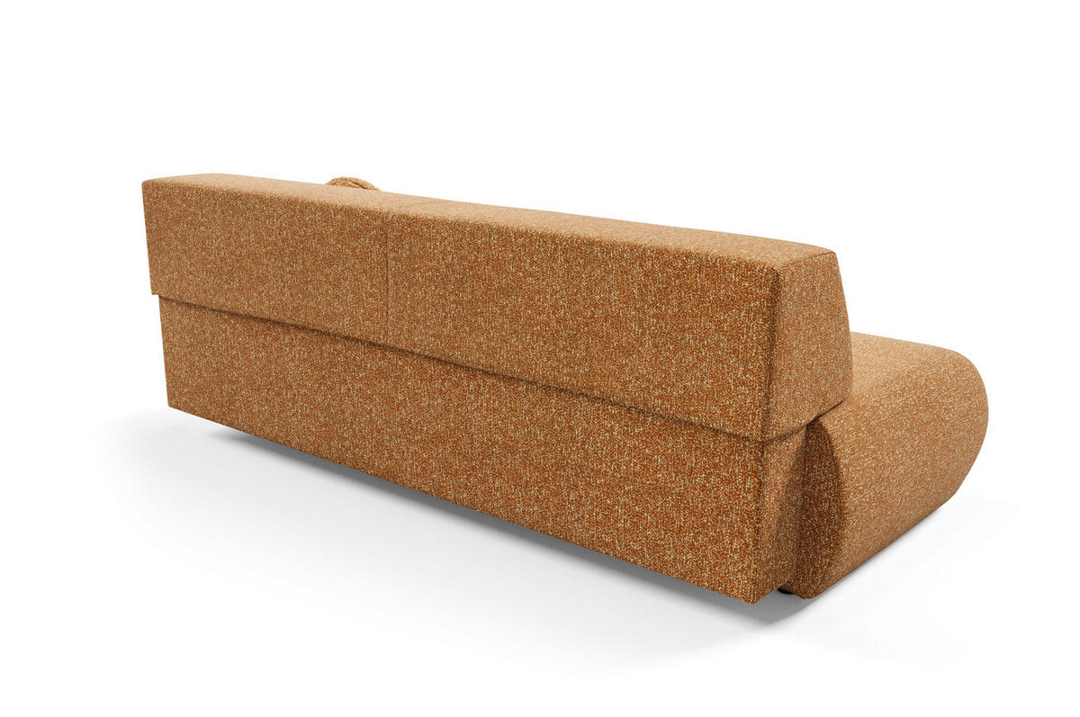 BETTSOFA DELTA Orange Geflochtener Stoff mit Schlaffunktion - Orange, Holz (214/74/100cm) - MASSENO