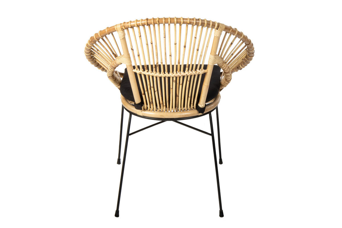 ESSZIMMERSTUHL naturfarben GENUA 42 cm - Beige/Schwarz, Naturmaterialien/Metall (42/88/45cm) - SAM