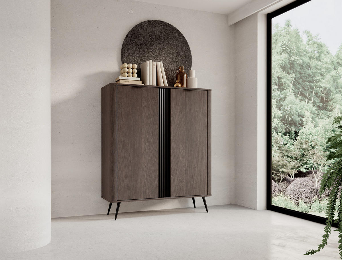 KOMMODE Braun 113 cm Estera mit 2 Türen, Eiche Dunin - Eichefarben, Holz (113/134/38cm) - Emporius