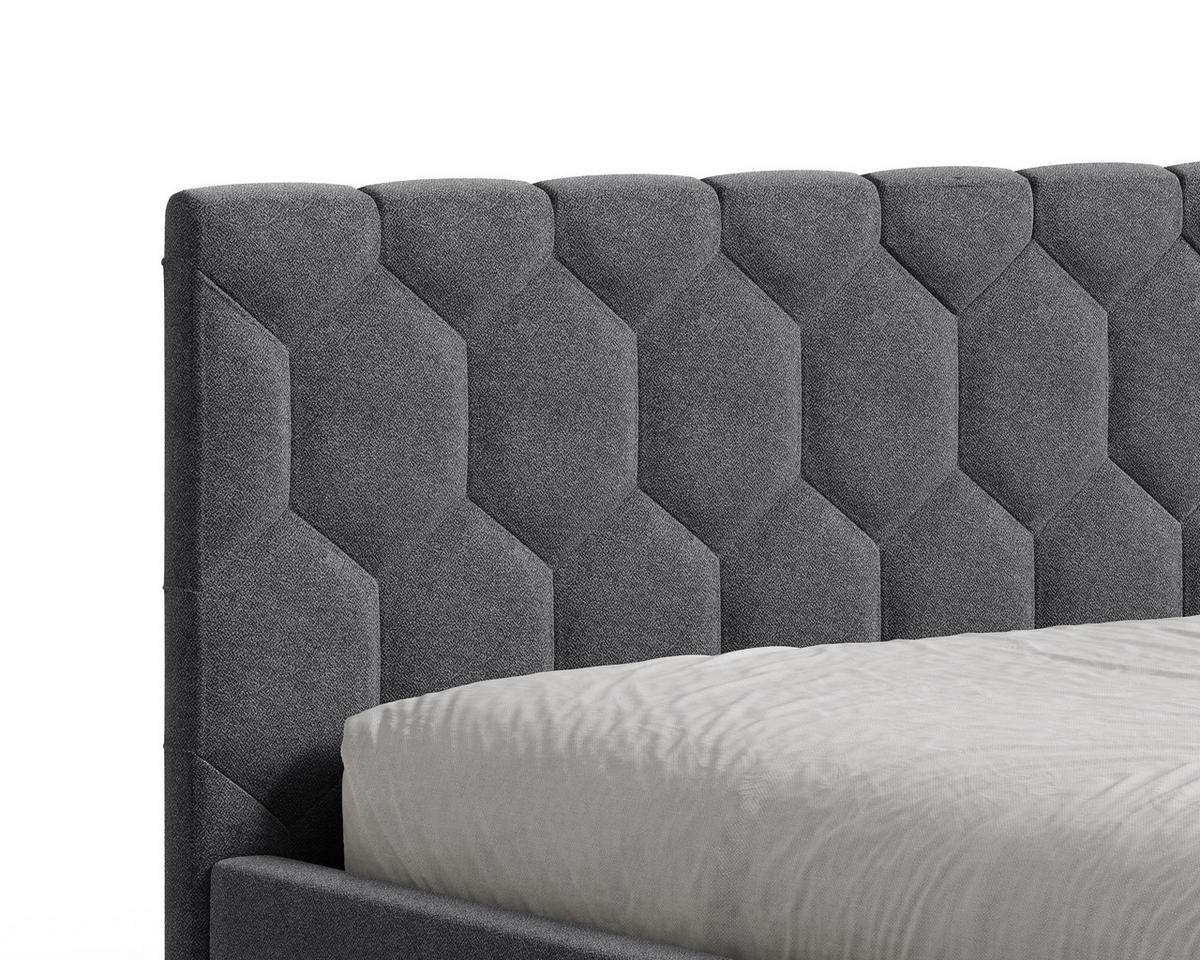 POLSTERBETT 02 160 x 200 cm – Casa – Bett mit Federmechanismus und Stauraum - Dunkelgrau, Holz (160/200cm) - ROYAL24_MARKT