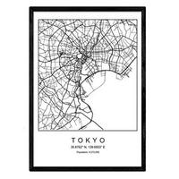 POSTER Tokyo Nordic-Stil A3 Schwarzer Rahmen - Schwarz, Papier (29.7/5/42cm) - Nacnic