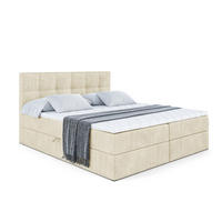 BOXBETT mit Matratze H3 und Lattenrost - MARCE - 160 x 200 cm - Beige - Beige, Holzwerkstoff (160/200cm) - ALTDECOR