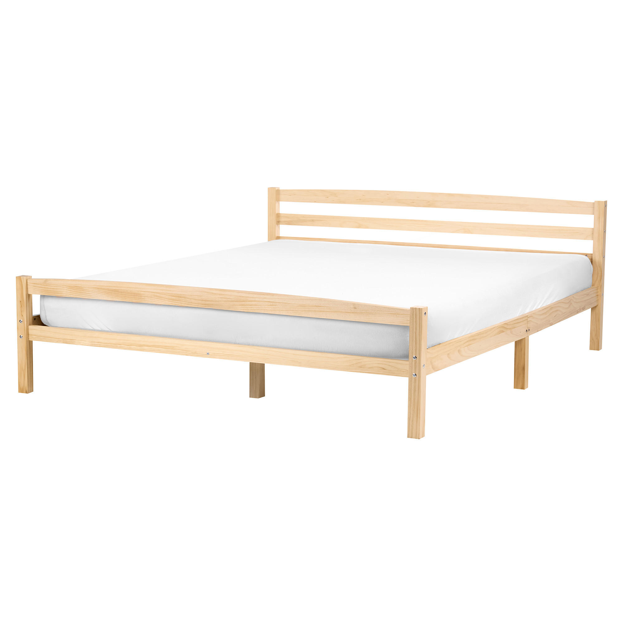 BETT mit Lattenrost 160/200 Kiefernholz Hellbraun Echallon - Hellbraun/Braun, Holz (160/200cm) - Beliani