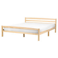 POSTEL s roštem 160/200 cm Borovicové dřevo Světle hnědá Echallon - hnědá/světle hnědá, dřevo (160/200cm) - Beliani