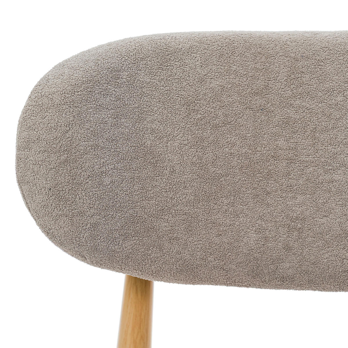 STUHL ALMO gepolstert Beine in Holzoptik - hellgrau - Boucle - Eichefarben/Hellgrau, Textil/Metall (47/77/54cm) - NEW HOME