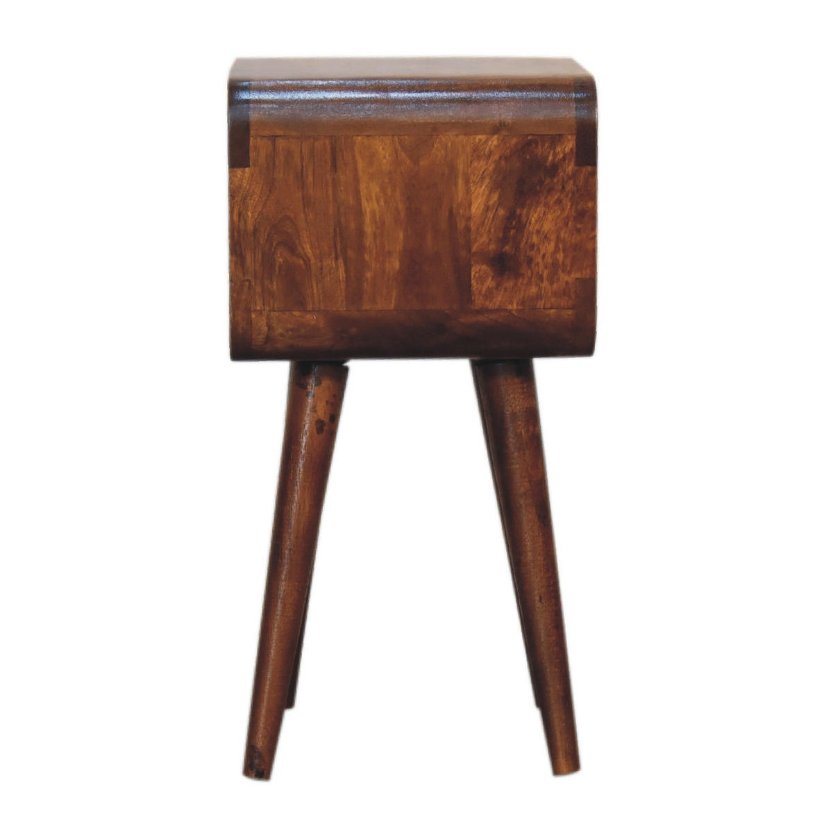 NACHTTISCH mit geschwungenem Design - Messingfarben/Braun, Holz/Metall (30/50/25cm) - Artisan Furniture