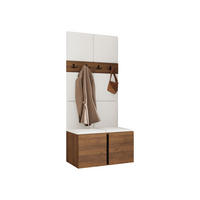 GARDEROBEN-SET Orion IV - Nussbaumfarben/Weiß, Holzwerkstoff/Kunststoff (84/186/46cm) - MIRJAN24