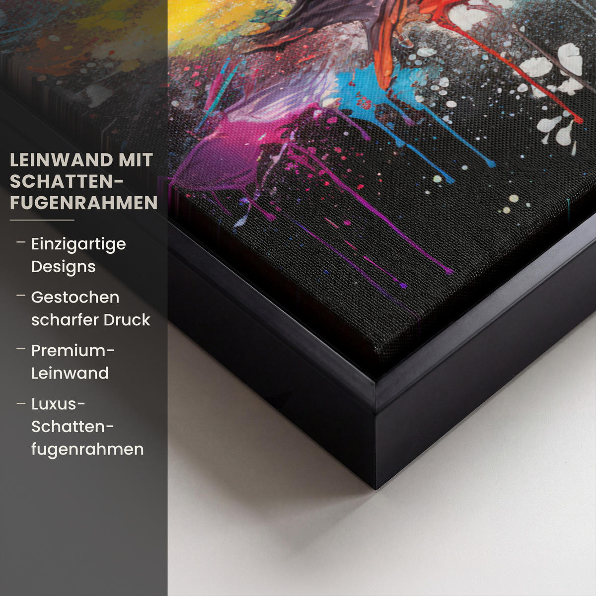 LEINWAND Bilder mit Rahmen - Fußball - Farbe - Farben - Schwarz - Weiß - 30x40 - Weiß, Textil (30/40cm) - MuchoWow