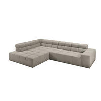 ECKSOFA MIT MOTORISCHEM SITZVORZUG NEVADA Grau Cord - Schwarz/Grau, Kunststoff/Textil (319/215cm) - KAWOLA