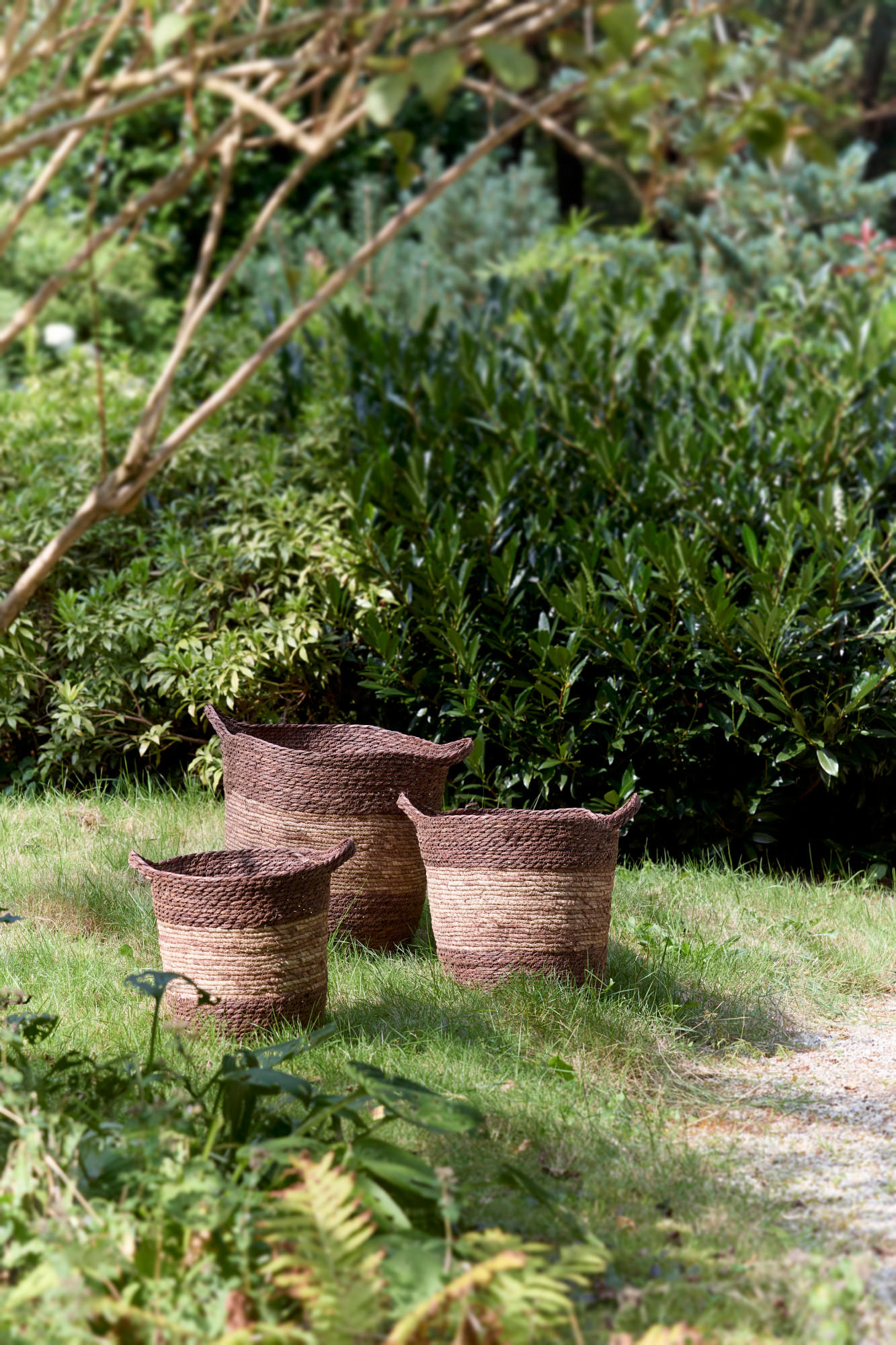 KORB Kilkee Rot Ø40/40 cm 3er-Set - Braun, Naturmaterialien (40/40/40cm) - Light & Living