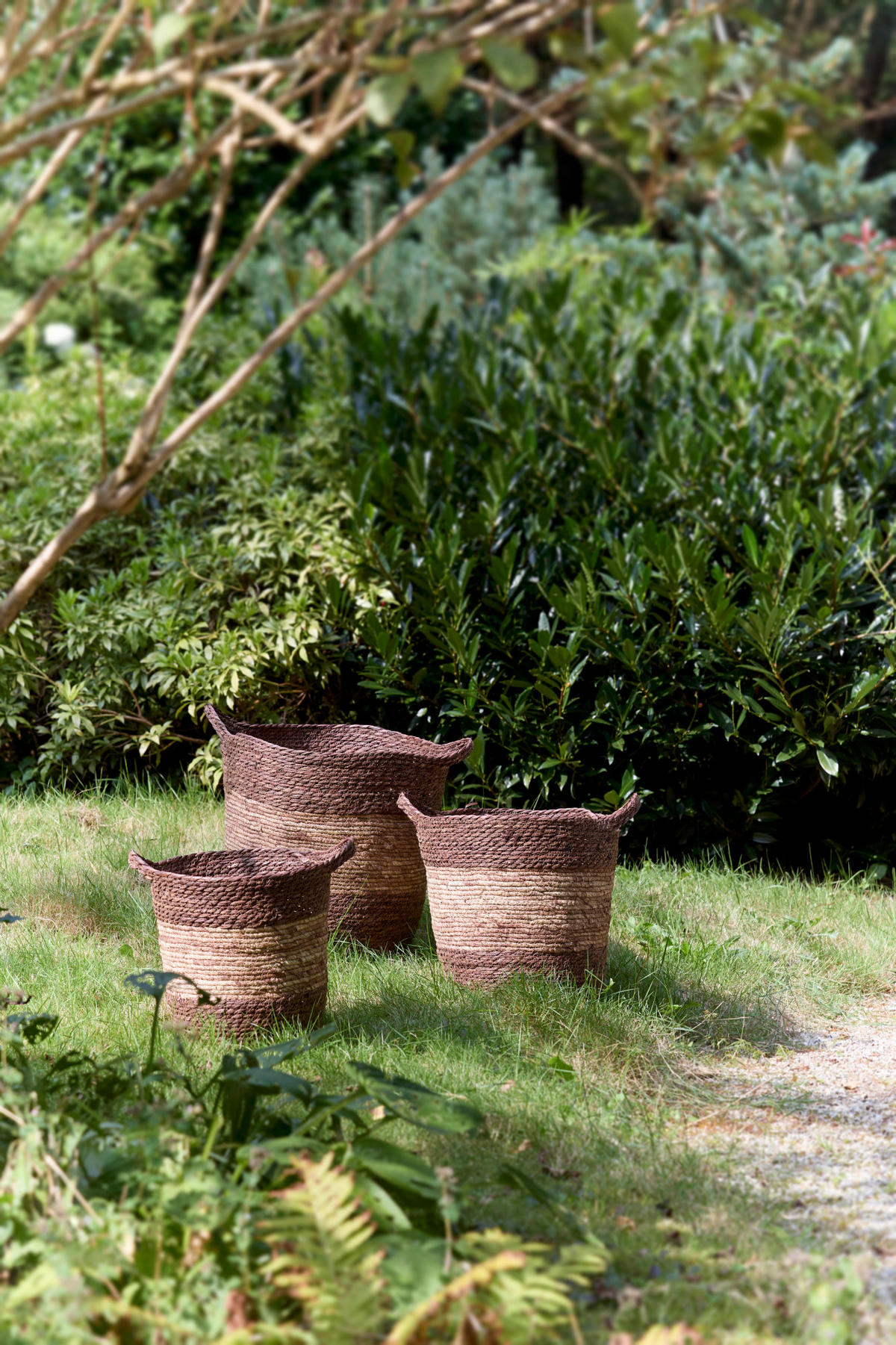 KORB Kilkee Rot Ø40/40 cm 3er-Set - Braun, Naturmaterialien (40/40/40cm) - Light & Living