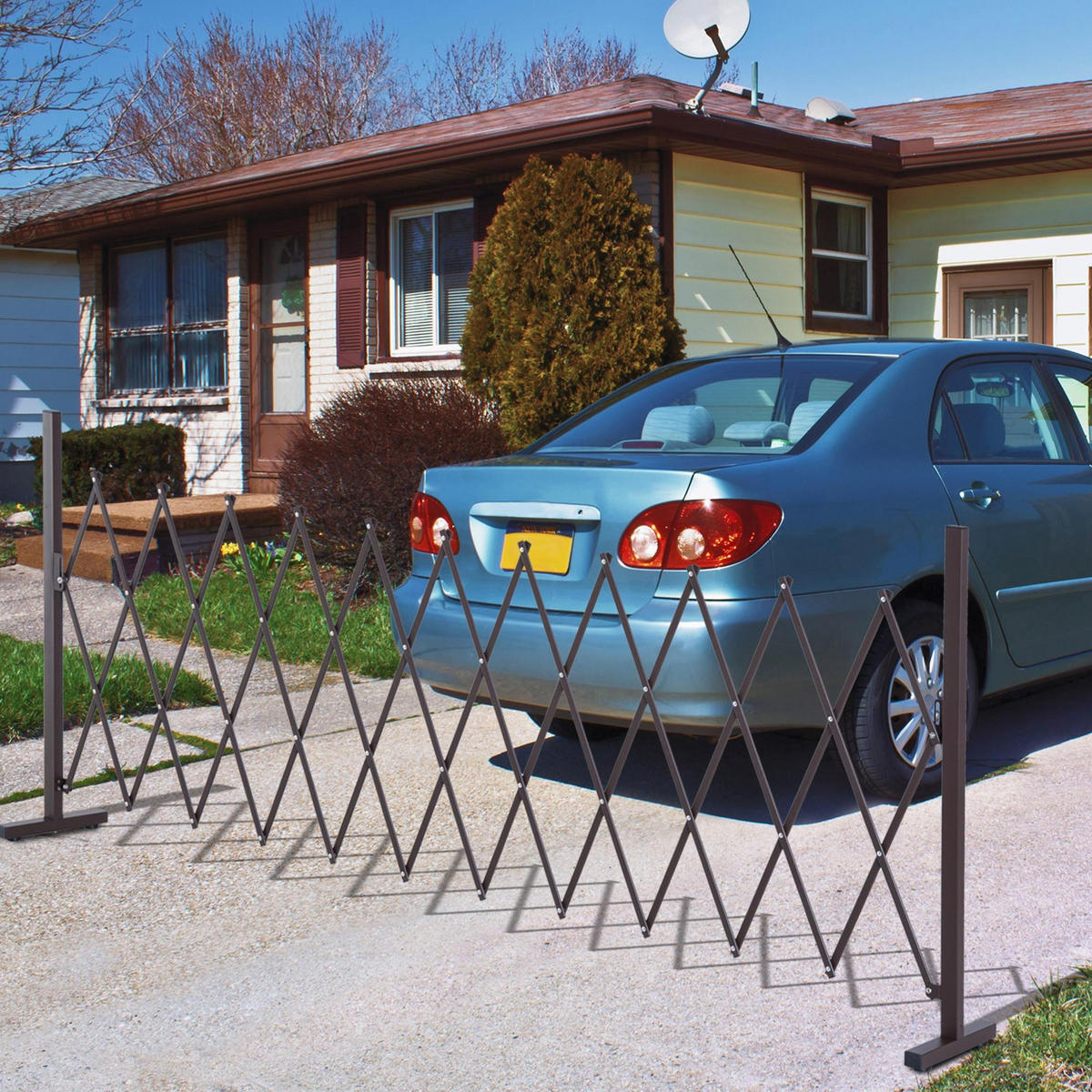 GARTENZAUN, Aluminium, Eisen, Dunkelbraun, 103,5H x 35-300L cm - Dunkelbraun, Metall (31/103cm) - Outsunny