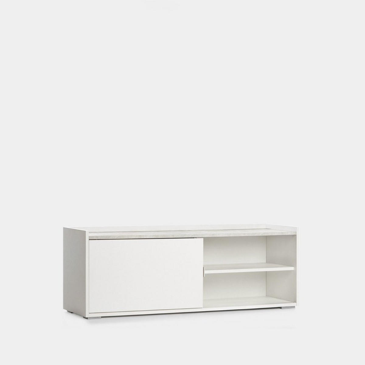 TV-ELEMENT Siena Weiß 140 cm x 51 cm - Weiß, Holzwerkstoff (140/51/41cm) - Klast Home