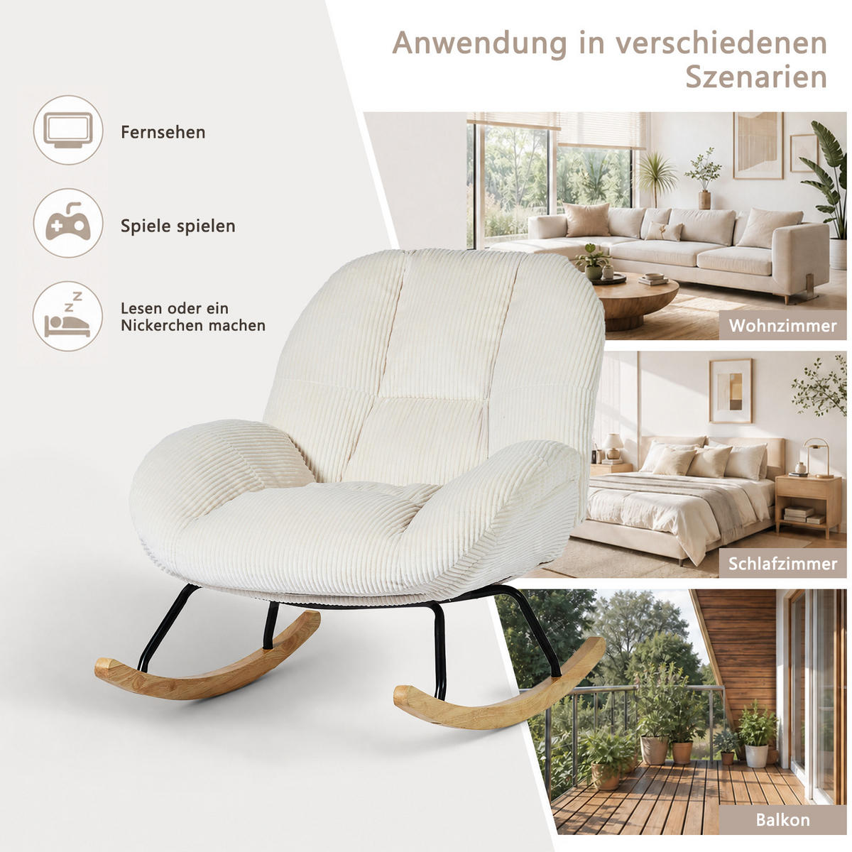 SESSEL, höhenverstellbar, drehbar, mit Neigefunktion, Cordbezug,Beige - Beige, Textil (79/84/111cm) - Meubles Cosy