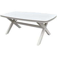 GARTENTISCH Davos - Beige - 200/100/74 cm - Beige, Metall (200/100/74cm) - Lesli Living