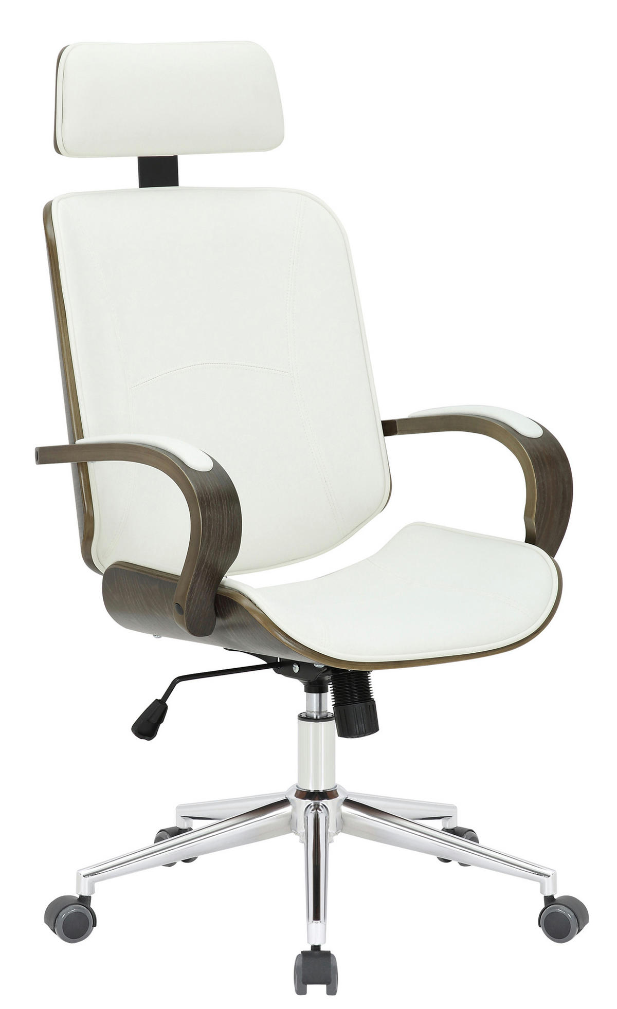 BÜROSTUHL Daytona, Grau Weiß/Grau - Weiß/Grau, Textil/Metall (70/125/70cm) - TPFLiving
