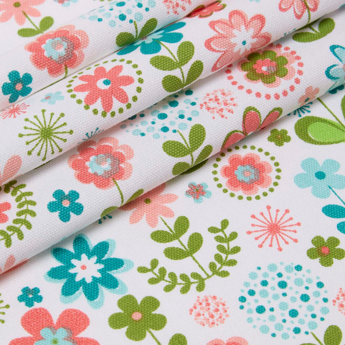 BAUMWOLLSTOFF Meterware Retro-Blumen, 150 cm - Multicolor, Textil (150/100cm) - Homescapes
