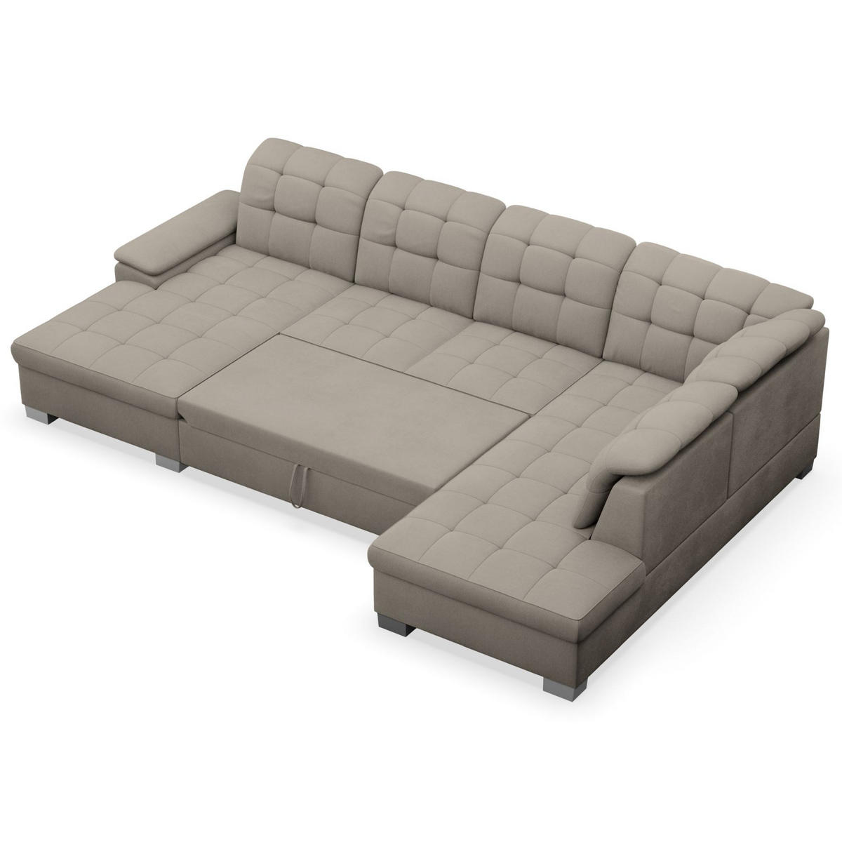 WOHNLANDSCHAFT Jamaal Taupe linksseitig - Taupe/Schwarz, Textil (330/106/212cm) - Selsey