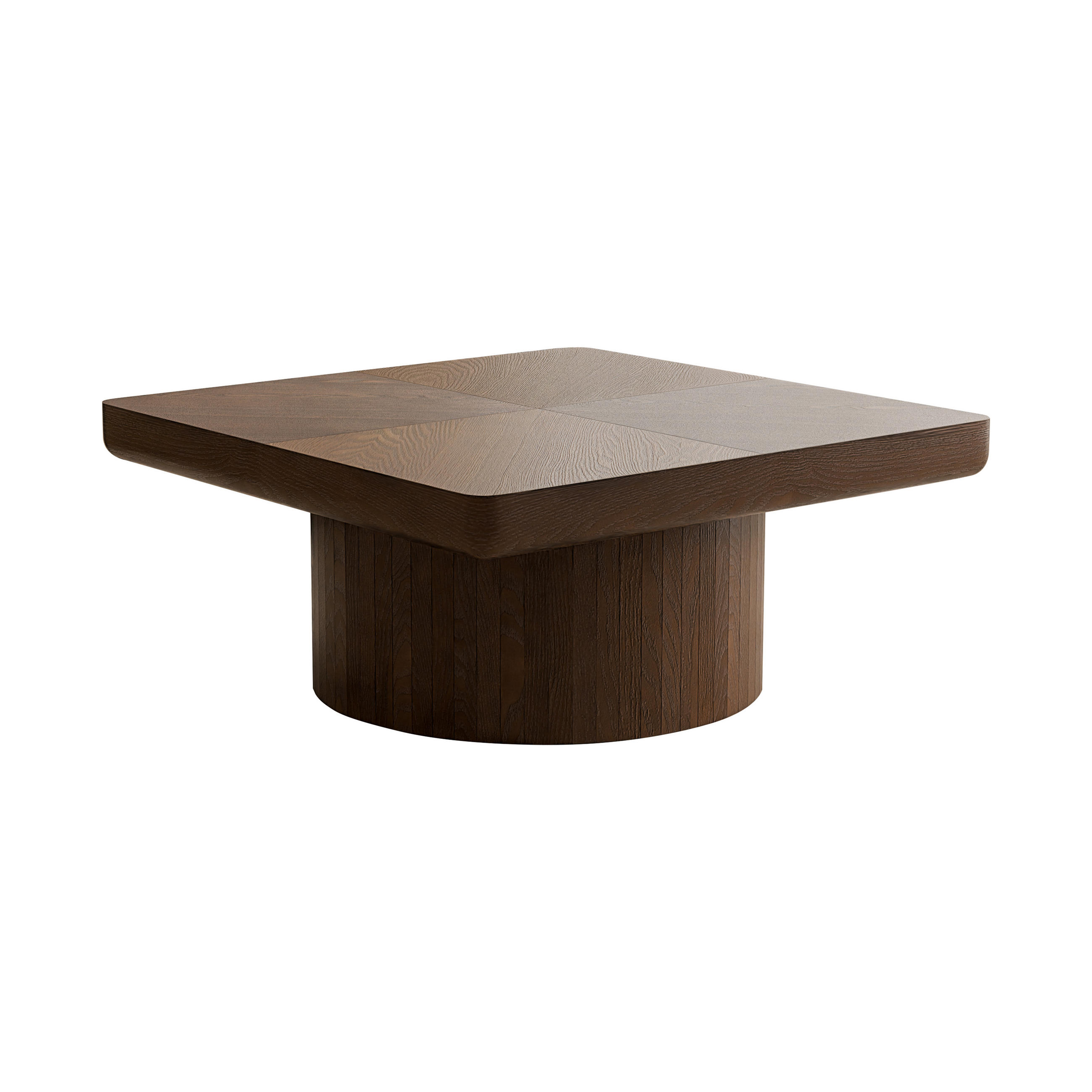 COUCHTISCH Walnuss quadratisch Parkett-Muster 78/78/38 cm - Walnussfarben, Holz (78/78/38cm) - PANGIVO