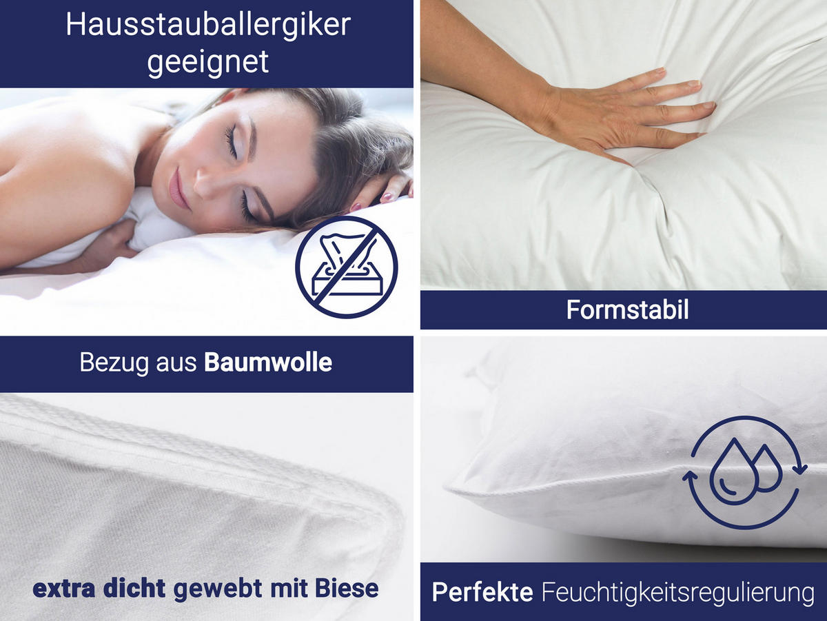 KISSEN, 40x80 cm, 100% Baumwolle, Weiß - Weiß, Textil (40/80cm) - Zollner