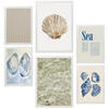 POSTER Set Mit 6 Strand, Meer, Ozean A3 & A4 Weißer Rahmen - Weiß, Papier (29/3cm) - Nacnic