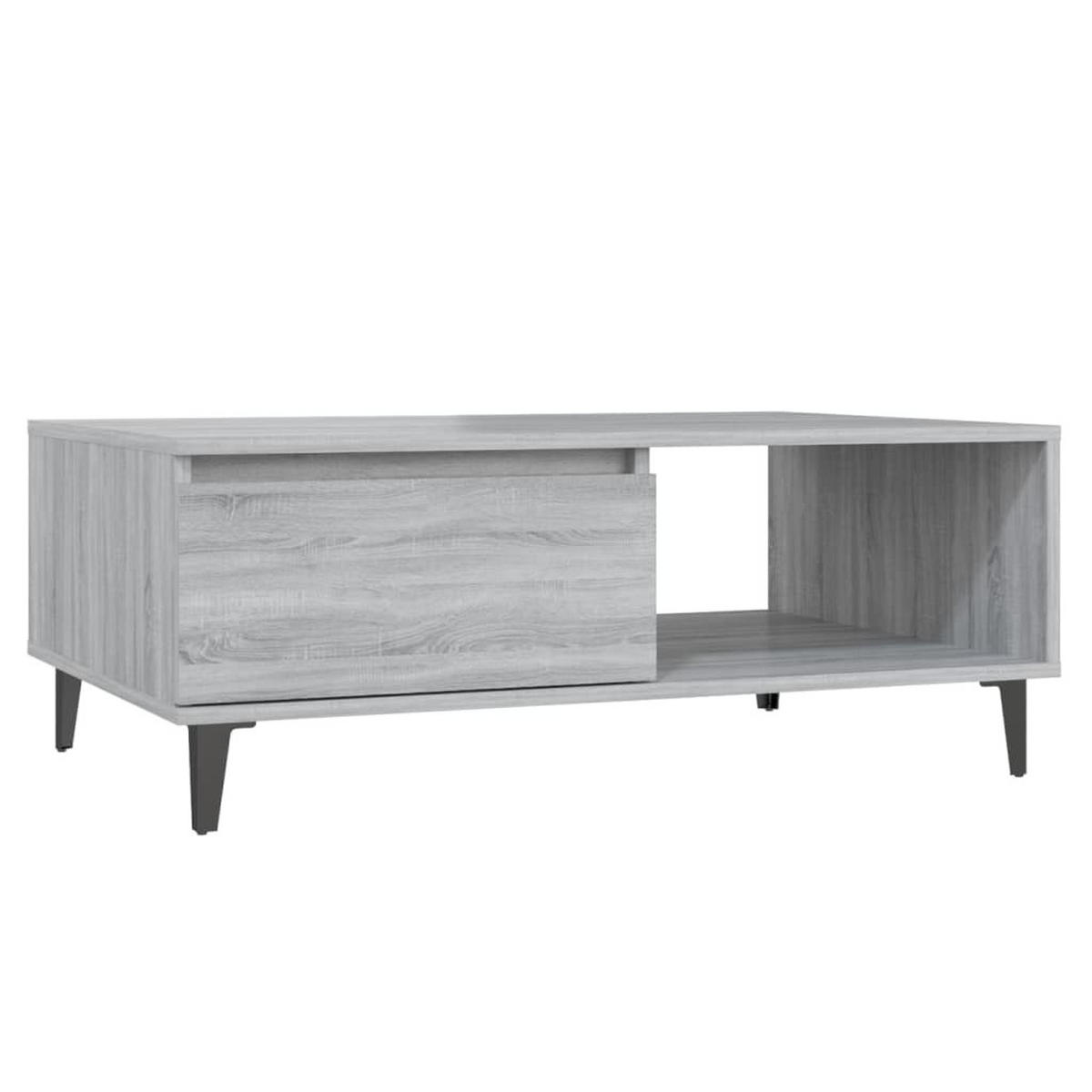 COUCHTISCH Grau Sonoma 90x60x35 cm Holzwerkstoff - Hellgrau, Holzwerkstoff (60/90/35cm) - furnicato