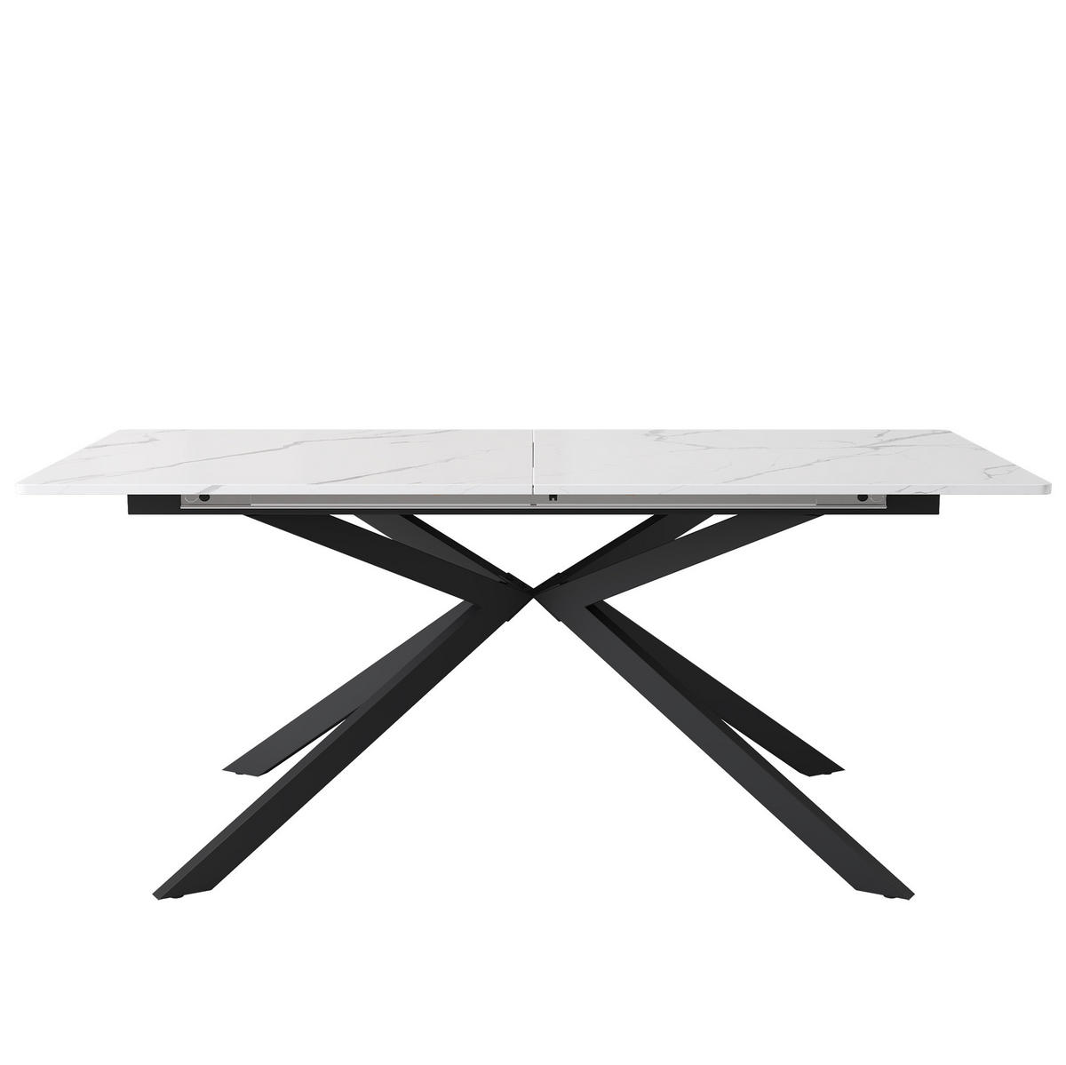 ESSTISCH 150/180 cm Schwarz-Weiß aus MDF mit Ausziehfunktion - Schwarz, Holzwerkstoff (180/70/75.5cm) - OKMYHOME